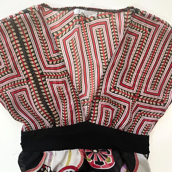 Y2K‎ Babydoll Top Charlotte Russe Medium Sheer Floral Paisley Boho Asian Twee - Picture 6 of 11